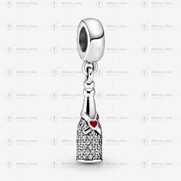 Pandora Sparkling Wine Bottle Dangle Charm|Pendant - Picture 1 of 2